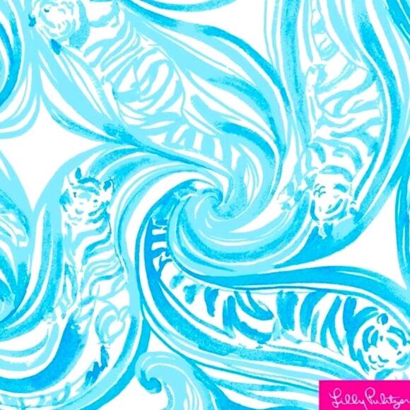 Lilly Pulitzer Windward White Sea Ruffle Blue Resort Sleeveless Dress Sz Medium - Picture 8 of 14